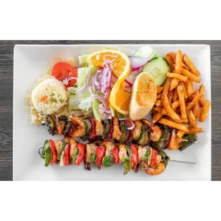 Camarones Brochetas.